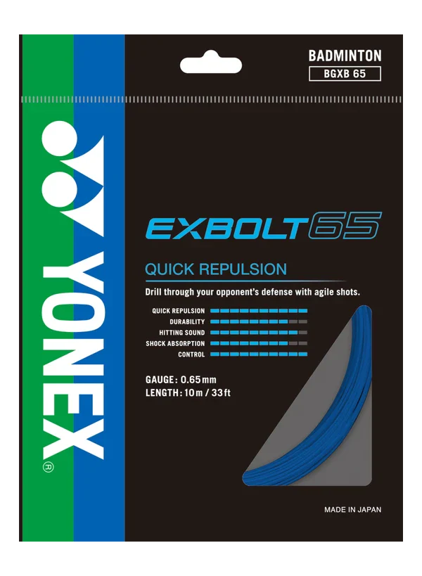 Yonex Exbolt 65 Badminton String (10m Set) Blue BLUE 10m Set String (Packs) Yonex