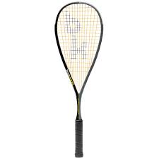 Black Knight Hummingbird TC Squash Racket, Black/Yellow, front view