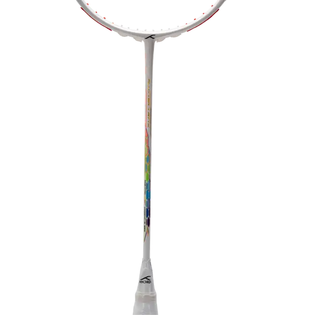 Hundred Flutter 7 Attack 4U Badminton Racket - White/Red White Red 4U6 Badminton Rackets Hundred