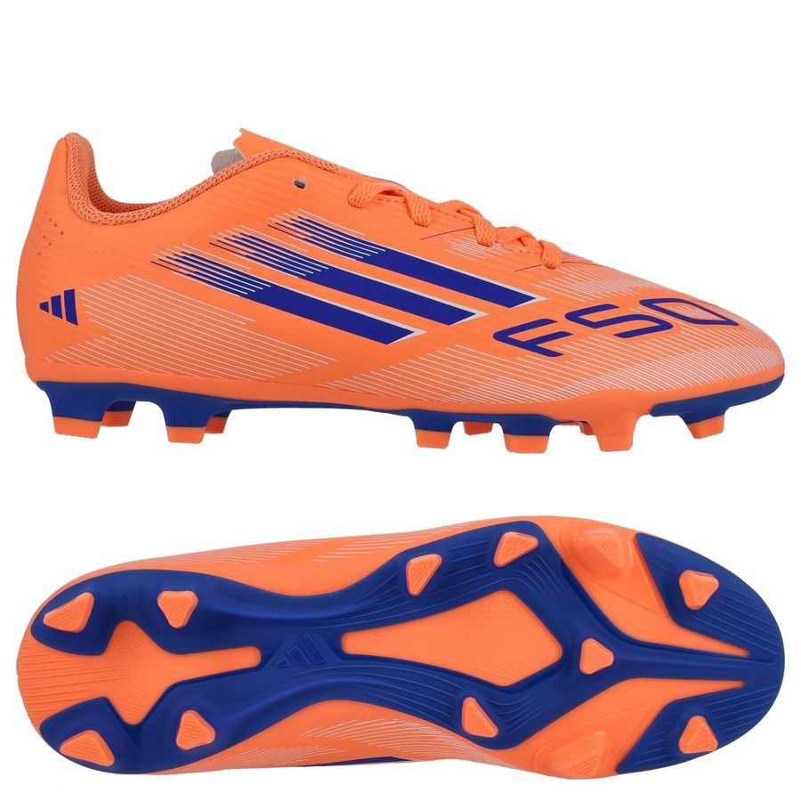 Adidas F50 Club FG/MG Football Boots Junior - Beam Orange/Lucid Blue/White JI0027