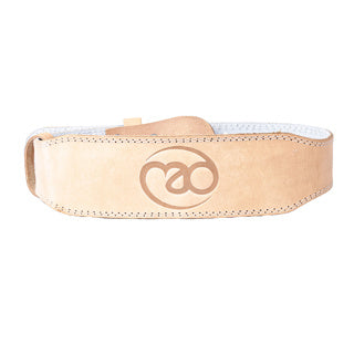Fitness-Mad Pro Leather Weightlifting Belt Beige Accessories Fitness Mad