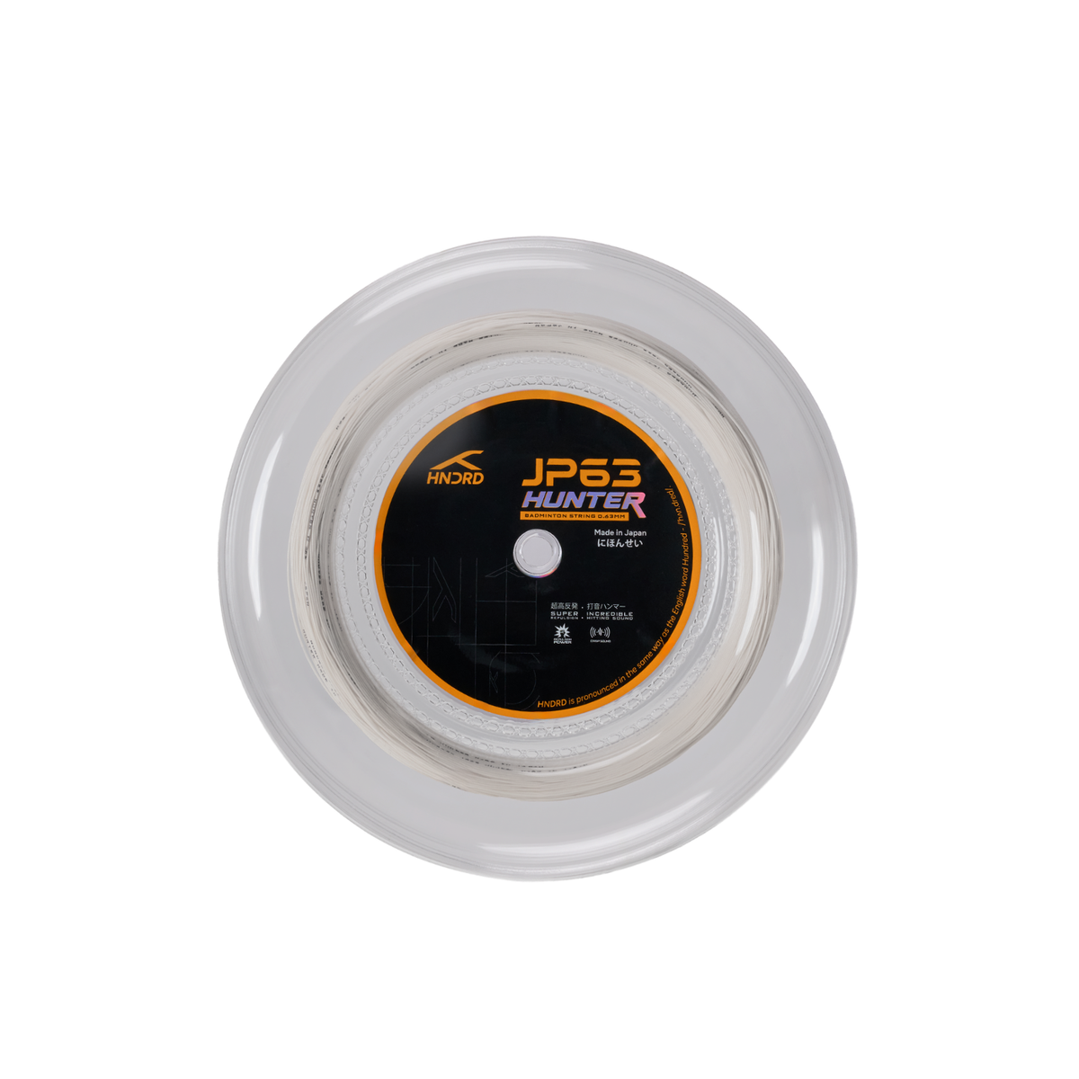 Hundred JP63 Hunter Badminton String Reel (200m) - Ice White Ice White Reels 200M String (Reel) Hundred