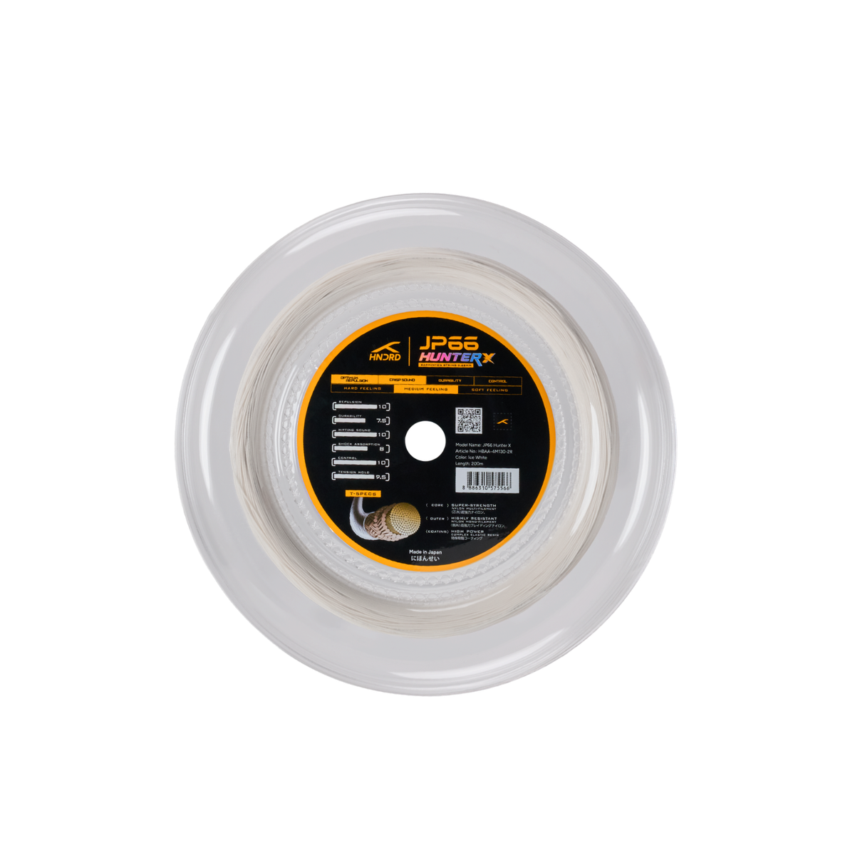 Hundred JP66 Hunter X Badminton String Reel (200m) - Ice White String (Reel) Hundred