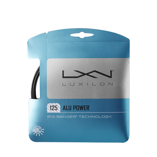 Wilson Luxilon Alu Power 125 Tennis String - Black Black 1.25mm 12M Set String (Packs) Luxilon