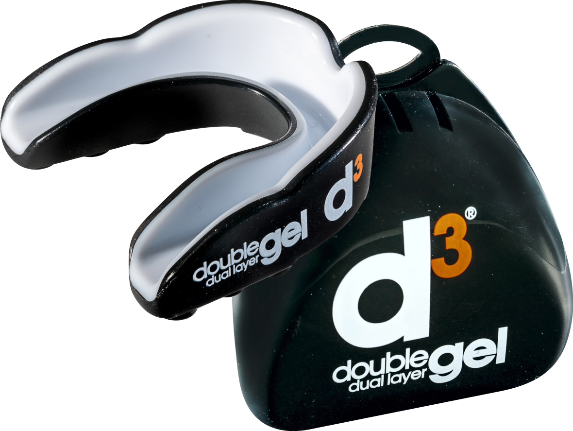 D3 Double Gel Mouthguard BLACK WHITE ADULT Accessories D3