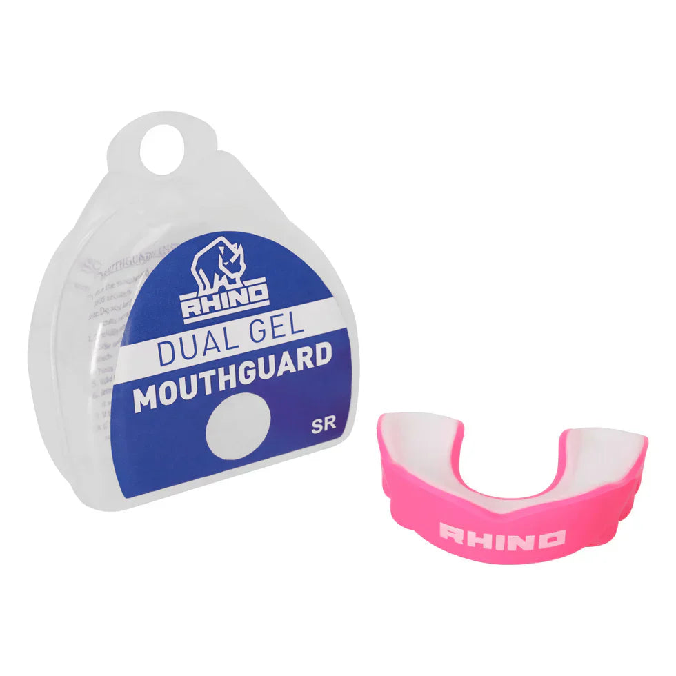 Rhino Dual Gel Mouthguard Pink Equipment Rhino