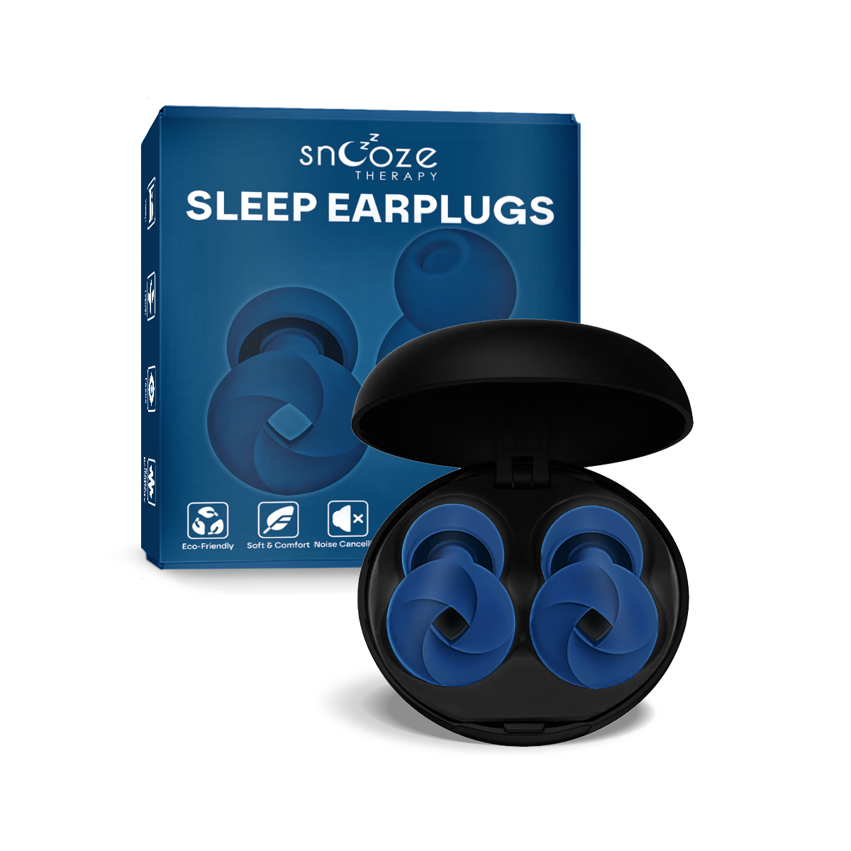 Sleep Ear Plugs Navy Blue Snooze Therapy