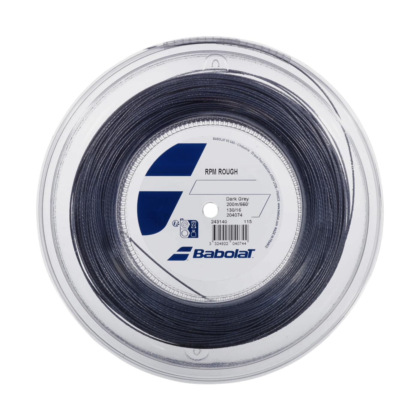 Babolat RPM Rough 1.30mm Tennis String Reel (200m) - Dark Grey 1.30mm 200m Dark Grey String (Reel) Babolat