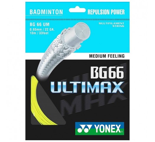 Yonex BG66UM Ultimax Badminton String 10M Set Yellow 