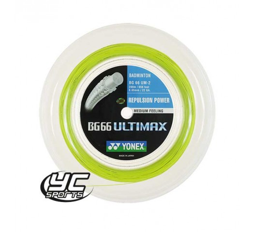 Yonex BG66UM Ultimax Yellow 200M Reel Badminton String