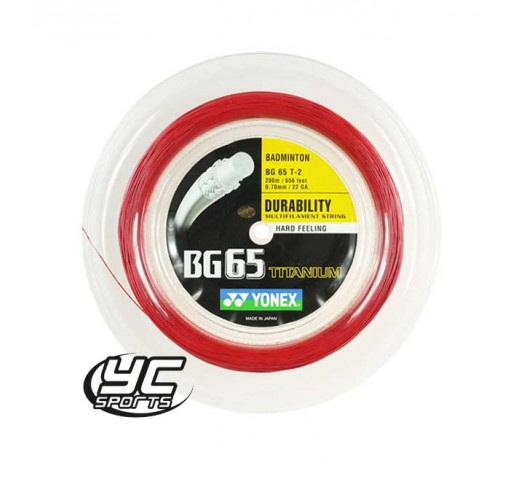 Yonex BG65TI Red 0.7mm/200M Reel Badminton String