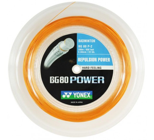 Yonex BG 80 Power 200M Reel Badminton String Bright Orange