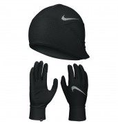 Nike Men'S Essential Running Hat And Glove Set BLACK/SILVER 