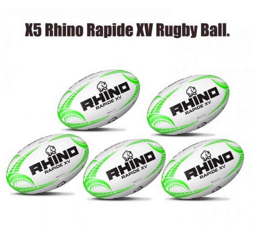 Rhino Rapide XV Rugby Ball Bundle (5 balls)