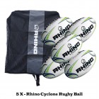 Rhino Cyclone Rugby Ball Bundle (5 balls) 